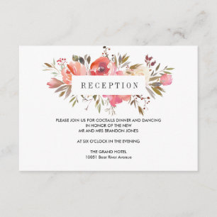 Carte D'accompagnement Rêver rose   Boîtier de réception Floral MARIAGE