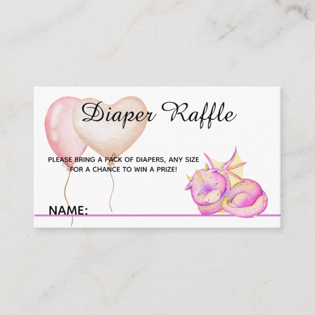 Carte D'accompagnement Rêves de dragons à la baisse - Boîtier de Baby sho (Devant)