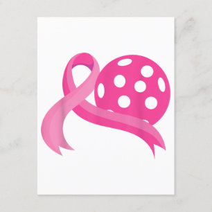 Carte D'accompagnement Ribbon Coeur Rose Cute Pickleball Cancer du sein A