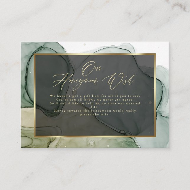 Carte D'accompagnement Rich Earthy Greens Liquid Abstrait (Devant)