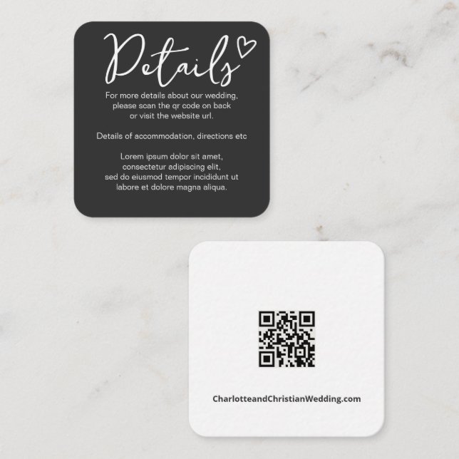 Carte D'accompagnement Rien de fantaisie Juste l'amour Simple QR Code (Devant / Derrière)
