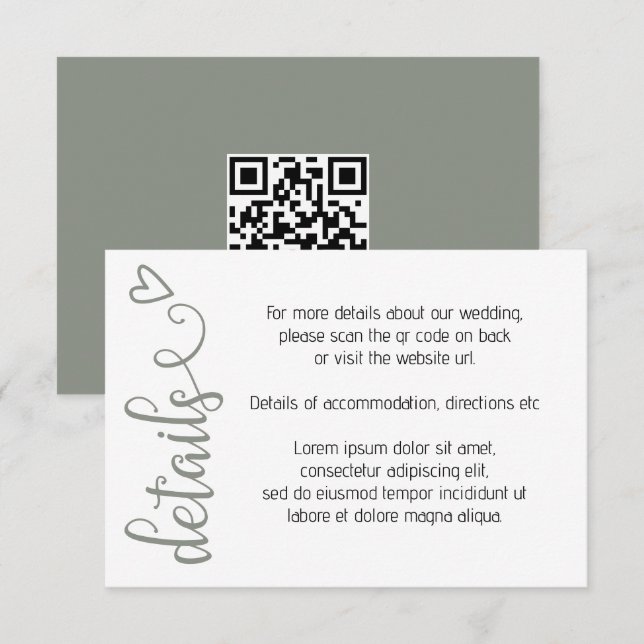 Carte D'accompagnement Rien de fantaisie Juste l'amour Simple QR Code (Devant / Derrière)