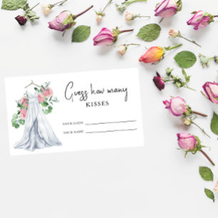 Carte D'accompagnement Robe de mariée - Devinez combien de baisers jeu de