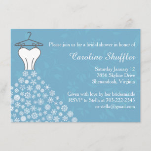 Carte D'accompagnement Robe de mariée Flocons de neige d'hiver Cadeaux de