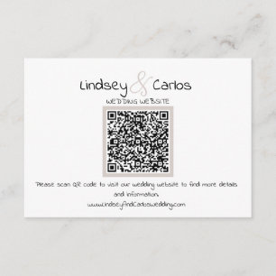Carte D'accompagnement Robe de mariée silhouette élégante moderne code QR