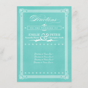 Carte D'accompagnement Robin's Egg Blue Poster Style Directions Card