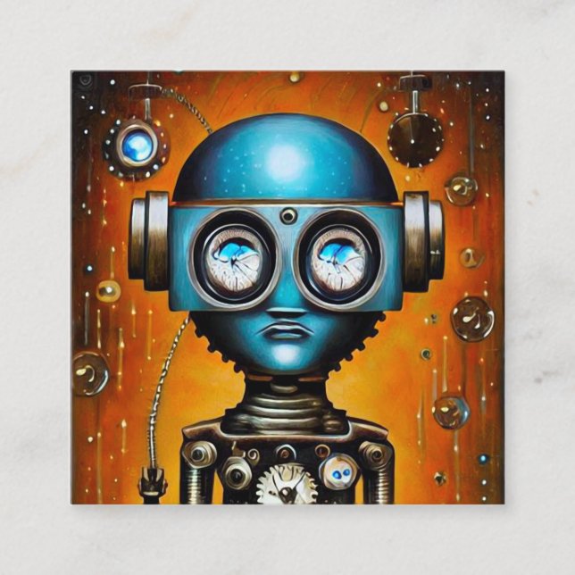 Carte D'accompagnement Robot futuriste rétro (Devant)