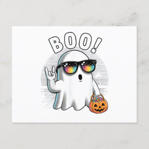 Carte D'accompagnement Rock Ghost Retro Halloween Citrouille Funny Boo