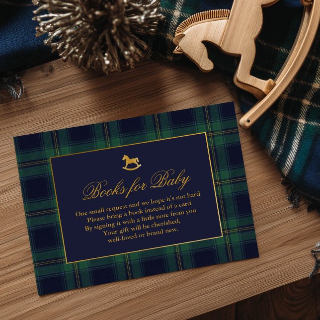 Carte D'accompagnement Rocking Horse Plaid Baby Shower Books for Baby (Créateur téléchargé)