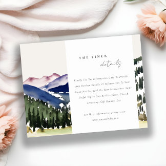 Carte D'accompagnement Rocky Snow Pine Mountain Landcape Détails du Maria