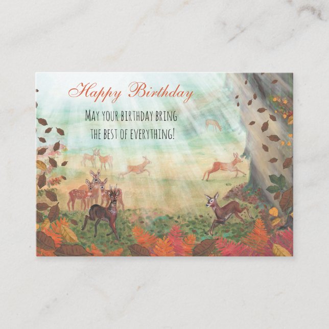 Carte D'accompagnement Roe Deer dans Forest Sunlight Personnalisable (Devant)