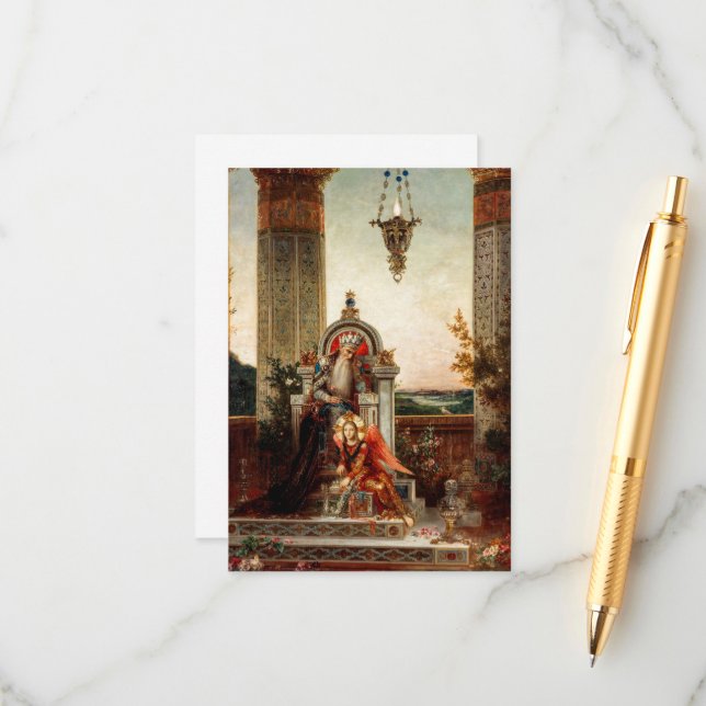 Carte D'accompagnement Roi David, 1878 par Gustave Moreau (Devant/Arrière en situation)