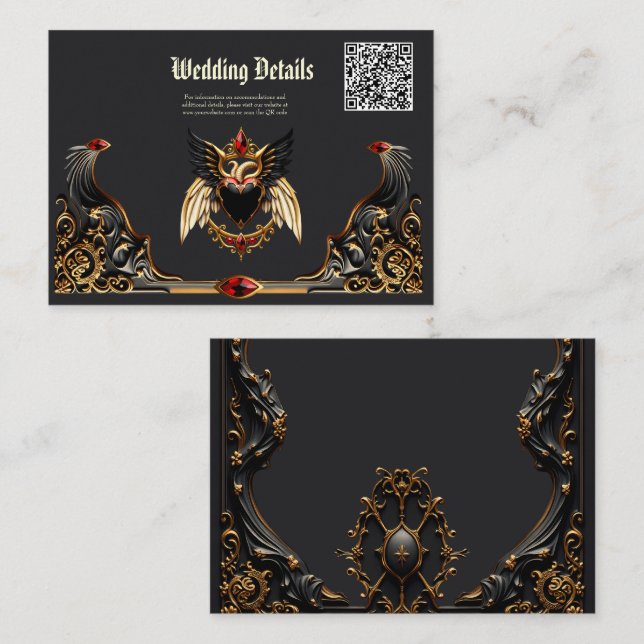 Carte D'accompagnement Romance gothique, Dans l'ombre de l'amour. (Devant / Derrière)