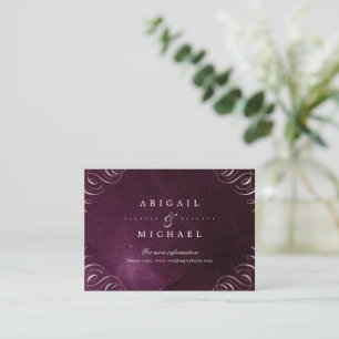 Carte D'accompagnement Romantic Moody plum calligraphie mariage insérer