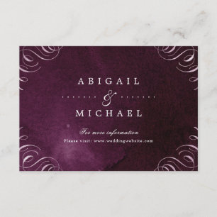 Carte D'accompagnement Romantic Moody plum calligraphie mariage insérer