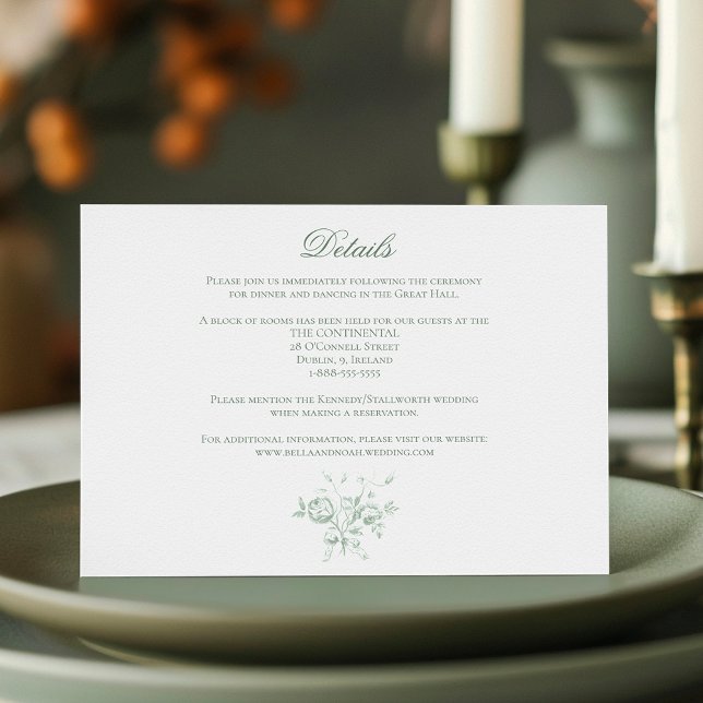 Carte D'accompagnement Romantic Sage Floral Wedding (Créateur téléchargé)