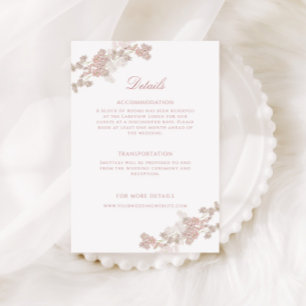 Carte D'accompagnement Romantic Soft Blush Vintage Floral Détails du Mari