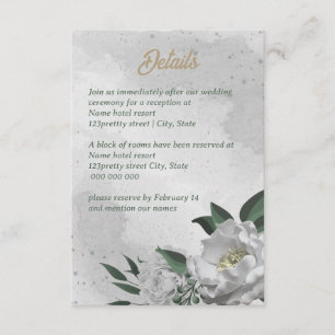 Carte D'accompagnement romantique fleurs blanches mariage