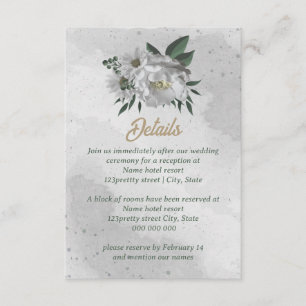 Carte D'accompagnement romantique fleurs blanches mariage