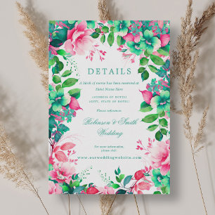 Carte D'accompagnement Romantique Floral Spring Summer Mariages Détails