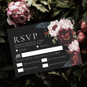 Carte D'accompagnement Romantique gothique aquarelle Raven mariage RSVP