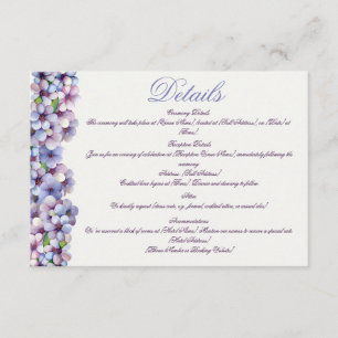 Carte D'accompagnement Romantique Poétique Lilac Aquarelle Mariage Floral
