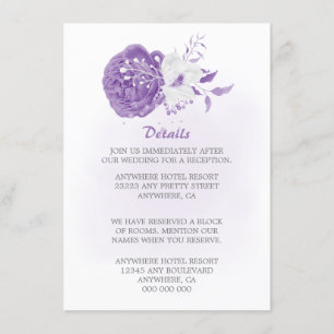 Carte D'accompagnement romantique violet & blanc floral