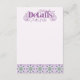 Carte D'accompagnement Ronce Art Nouveau roue lilas Horizontal