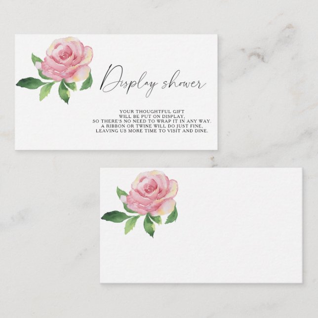 Carte D'accompagnement Rose - Affichage de douche (Devant / Derrière)