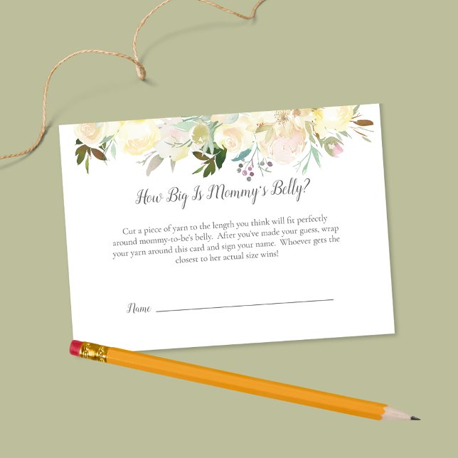 Carte D'accompagnement Rose blanche Quelle est la taille de maman's Belly (Créateur téléchargé)