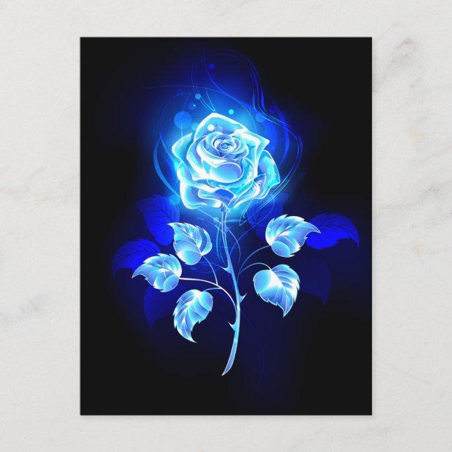 Carte D'accompagnement Rose bleu brûlant (Devant)