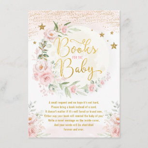 Carte D'accompagnement Rose Blush Floral Moon & Stars Livres pour Baby Gi