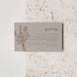 Carte D'accompagnement Rose Brown Formal Floral Cadeaux de Mariage