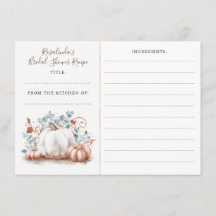 Carte D'accompagnement Rose Citrouille d'or Fête des mariées d'automne Re