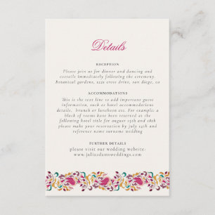 Carte D'accompagnement Rose Classique Verte Jaune Floral Cygne Oiseau Mar