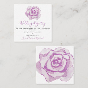 Carte D'accompagnement Rose d'aquarelle violet Inscription du Registre