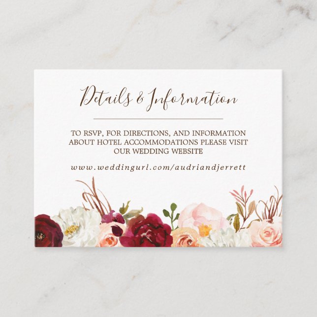 Carte D'accompagnement Rose de chasse et de chasse Dream Catcher Mariage  (Devant)