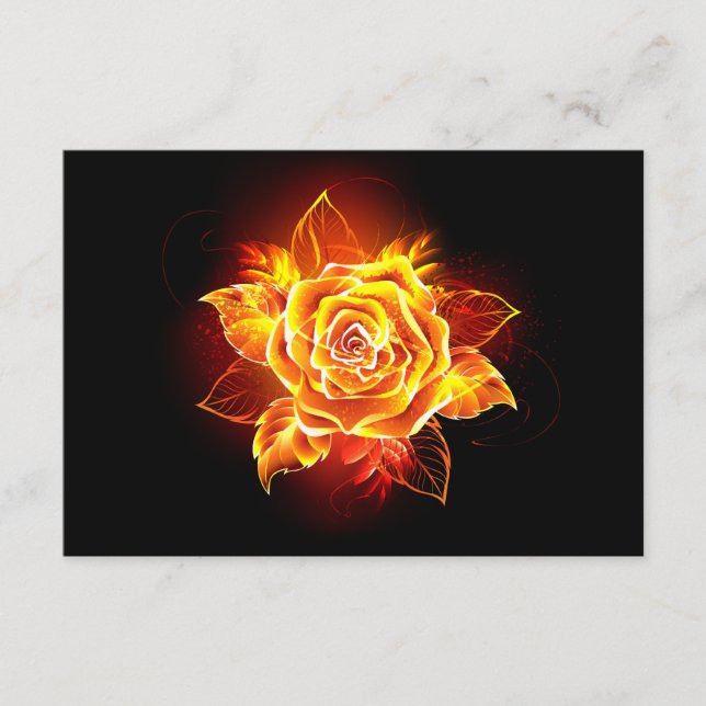 Carte D'accompagnement Rose de feu en fleurs (Devant)