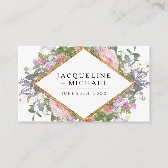 Carte D'accompagnement Rose de réception de mariage Gold Country Floral A (Devant)