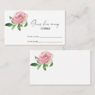 Carte D'accompagnement Rose - devinez combien de lièges jeu de nage