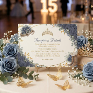 Carte D'accompagnement Rose d'or de la marine occidentale Quinceañera