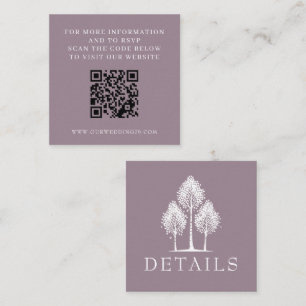 Carte D'accompagnement Rose Dusty Aspen Tree Mariage QR