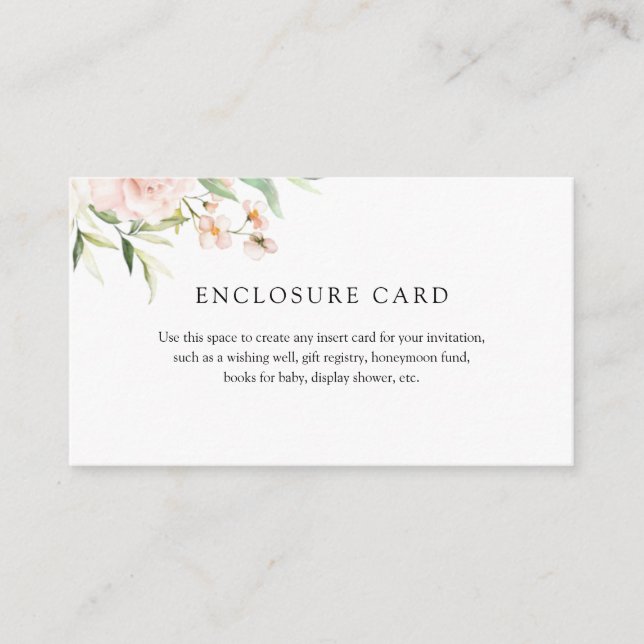 Carte d'accompagnement Rose et Verdure (Devant)