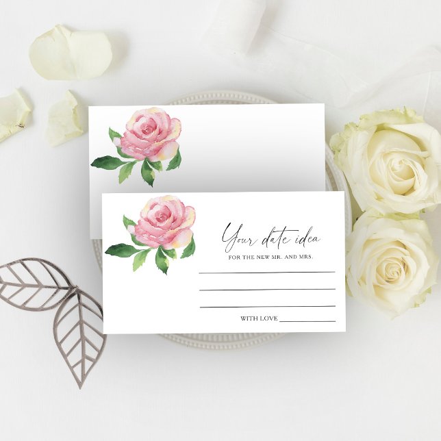 Carte D'accompagnement Rose Fleur - Idées de soirée en amoureux \ Pot à r (Créateur téléchargé)