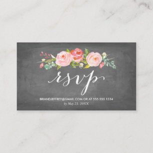 Carte D'accompagnement Rose Garden Floral Chalkboard Mariage Email RSVP
