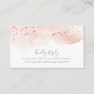 Carte D'accompagnement Rose Gold Aquarelle Mariage site Web RSVP