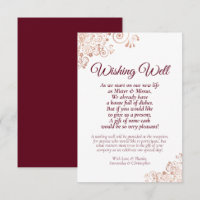 Rose Gold & Bourgogne Mariage Wishing Poem
