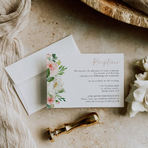 Carte D'accompagnement Rose Gold Elegant Automne Fleurs de mariage Récept