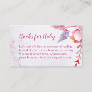 Carte D'accompagnement Rose Gold Floral Pink Baby shower Demande de réser