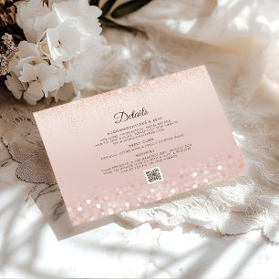 Carte D'accompagnement Rose Gold Pailleté Quinceañera